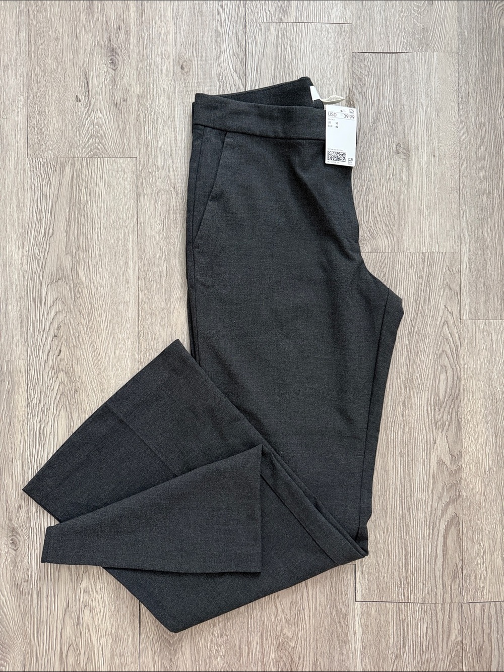 H&M grey bootcut flare bottom trousers